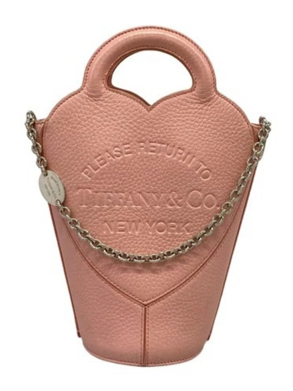 TIFFANY&Co. Return to Heart Pink Leather Tote Bag